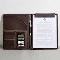 대기업 공무원 오피스 A4 서류정리 계산기 폴더서류판 브라운