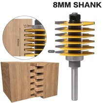우드조인트 다목적우드조인트 조인트라우터 조립식판넬 조립식나무 샌드위치 1pc 8mm Shank12mm 생크 브랜드의 새로운 2 치아 조정 가능한 손가락 관절 라우터 비트 장부, 1-4인치