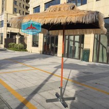 카페파라솔 초가 감성 캠핑 파라솔 블랙 아웃도어 비치 더블 우드 바 비치 리얼 짚 패지, 01 우산 하나 가격，받침대는 따로 구매하세요
