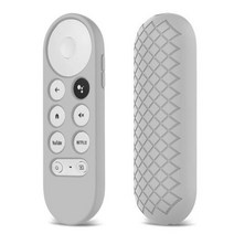 비-슬립 소프트 실리콘 케이스 원격 제어 보호 커버 쉘-Google Chromecast TV 2020 음성 원격 제어, [04] GRAY