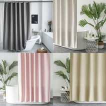 패브릭 욕실 샤워커튼 방수 화장실 커텐 다용도 멜란지, 1개, 베이지계열