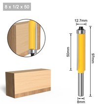 생크 8인치 트림 라우터 비트 1개 목재 연장 트리밍 커터 베어링 목공 도구 엔드밀, [10] 8X.7X50