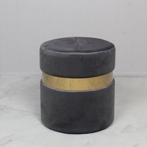 골드 킹스툴 보조 골드체어 화장대의자 대기실 벨벳 카페 원형, 그레이