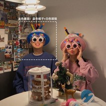 폭죽카드 서프라이즈 생일 축하 카드 이벤트소품 모자 파티용품 프로포즈, 블루 햇 + 안경