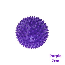 족저근막염마사지 마사지 내구성 pvc 뾰족한 볼 트리거 포인트 스포츠 피트니스 손 발 통증 완화 발바닥 근막 염 완화제 7cm 운동 공, 보라색 7cm