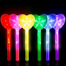 야광맨 LED 하트봉 6색 1pcs 야광 발광 클럽 파티용품, [블루]LED하트봉+배터리(AG13)4개
