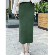 슬림 H라인 골지 니트 롱 스커트 6컬러 여성 봄 가을 겨울 여자 데일리룩