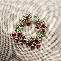 크리스마스 브로치 겨우살이 옻나무 잎사귀 전원화환 담수진주 브로치 플라워 걸