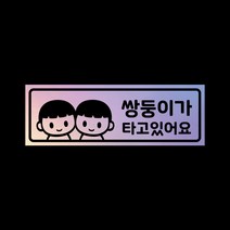 아기가타고있어요 자석 스티커 홀로그램 LMCM-045 쌍둥이 형제