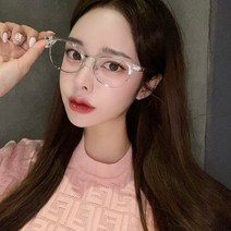 멜라크메 E386 하금테 안경 남자 여자 사각 투명 가벼운 하은테 반뿔테 반테 패션안경