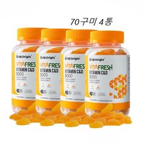씹어먹는 비타민c 비타민d 젤리 구미 맛있는 비타민씨 비타민디 꾸미 츄어블 70개 4통