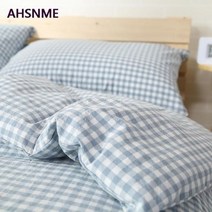 AHSNME 100% Cotton Nevresim Takimlari 슈퍼 소프트 parrure de lit 쿨 여름 라이트 블루 캘리포니아 킹 사이즈 침구 세트
