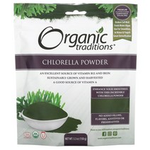Organic Traditions 클로렐라 분말 150g(5.3oz), 5.3 온스
