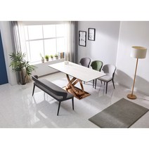 스페인세라믹 JM골드 고정형 6인식탁(화이트)