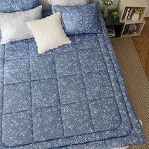 푹신한 풍기인견 패드 여름 인견 침대패드 토퍼 싱글 퀸 킹 꽃무늬