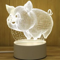 인테리어소품 조명 가성비좋은 LED 3D 아크릴 입체 무드등 수면등 수유등, 5.복돼지