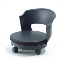 하이솔로몬 앉은뱅이 등받이가죽 회전 의자, 블랙