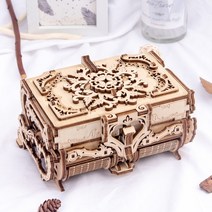 액자레일 액자 레일 천장 와이어 걸이금고 보물 3D 나무 모델 사물함 키트 DIY 동전 은행 기계 퍼즐 두뇌, 01 ntique box