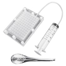 구형화 점적기 요리법 키트 96 홀 생선 알 소스 디스펜서 스트레이너 필터 도구 스푼 및 튜브 주방, 아크릴, 투명한, 1개