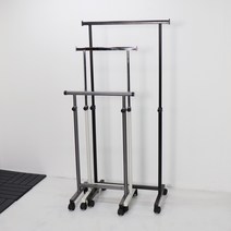 지엔디스플레이 옷방 드레스룸 보조 작은 스탠드 철제 옷가게용 옷걸이 미니행거, 3색 미니행거 실버