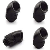 SDTC Tech 4팩 G0.6cm(1/4인치) 수-암 45° 회전 피팅 연장 엘보 커넥터 PC 수냉 시스템용