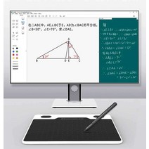 드로잉 태블릿 모니터 그림 타블렛 패드 판서 강의 펜, 화이트- 표준구성 + 필름 + 파우치