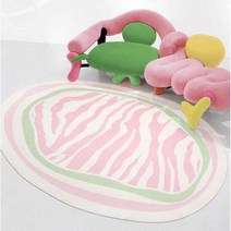 핑크 러그 원형 인테리어 감성 줄무늬 얼룩말 카페트