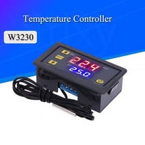 풍량계 풍속계 차압계 풍속 풍향 W3230 미니 디지털 온도 컨트롤러 12V 24V 220V 온도 조절기 조절기 난방 냉각 제어 온도 조절기 센서 포함, DC24V