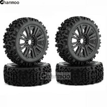 무선rc카 Chanmoo RC 1/8 오프로드 자동차 타이어 버기 휠 KYOSHO HPI LOSI HSP GT2 Hobao Redcat Axial Traxxas Vkar 17m, 4개