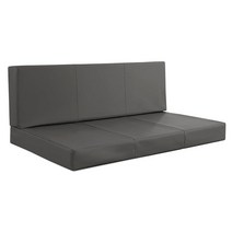 HOMBYS RV 다이넷 쿠션 메모리 폼 2팩 방수 PU 가죽 커버가 있는 RV 교체 쿠션 등받이 쿠션 2개 및 지퍼 클로저가 있는 시트 쿠션 2개, Dark Grey