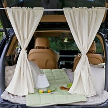 까사베르데 델리 스트라이프 차박 커튼, 아이보리, 2개