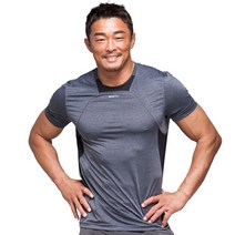 남자 머슬핏반팔 쿨티셔츠 빅사이즈 3XL 쿨티 쿨링 기능성 냉감, 반팔(그레이)115