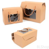 크라프트지 투명창 무지 비누 꽃 선물 포장 박스 손잡이 상자, 중