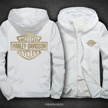 Harley Davidson 할리 데이비슨 야마하 재킷 가와사키 오토바이 후드 코트 오토바이 면 코트 반사 재킷, 재킷M165 50kg, 금색 할리 화이트 도금