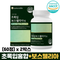 관절엔 보스웰리아 초록잎홍합 정 우슬 아연 마그네슘 HACCP 식약처인증 보수엘리아, 2개, 60정