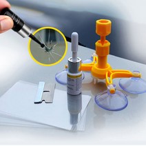 차 자동차 앞 유리 돌빵 복원제 흠집 기스 땜빵 제거 복원 용접 접착제 키트, 키트(접착제+지지대)