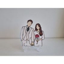 웨딩 신랑신부 석고방향제 액자형, 라벤더