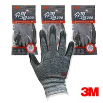 3M 슈퍼그립 니트릴 폼 코팅장갑 (그레이) 작업용 안전장갑, S, 3개