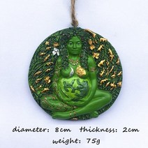 3D 수지 어머니 지구 자동차 Accessorie 가이아 여신 모델 펜던트 자동 백미러 장식품 생일 선물 Decoraction, [02] green
