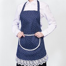 대박가운 DAE260 도트레이스앞치마, 1개, DAE260_곤색