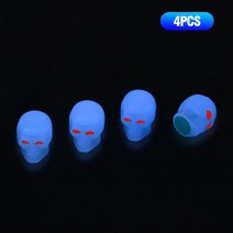 자동차부품 해골 스타일링 빛나는 밸브 모자 자동차 바이크 오토바이 자전거 휠 노즐 캡 장식 타이어 밤 커, 03 4pcs blue, 03 4pcs blue