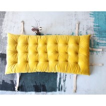 벨벳 쇼파커버 벤치소파 매트 두꺼운 패드 방석, 옐로우_90 x 45cm