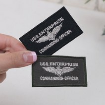 [펠트친구] uss사각와펜/예쁜와펜/와펜모음/의류부자재/소녀와펜/, 블랙, 1개