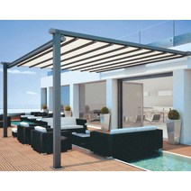 정자 루버지붕 원격 제어 알루미늄 합금 방풍 커튼 Pergola 생물 기후 가격 전기 전망대, 한개옵션0