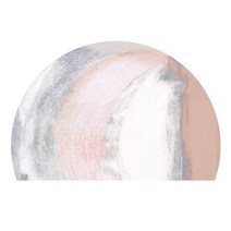 반원형 북유럽 도어 매트 모로칸 반원러그 반원형 반달 발매트 북유럽 방바닥, 핑크 스머지 반원 + 50CM x 75CM