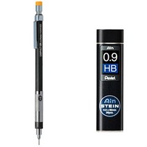 펜텔 그래프렛 샤프 PG509-GD + 아인슈타인 샤프심 HB 세트, 0.9mm, 18세트
