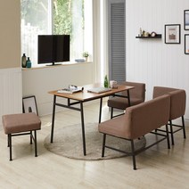 블루밍홈 다이닝 무늬목 거실 식탁 다용도 테이블, T60