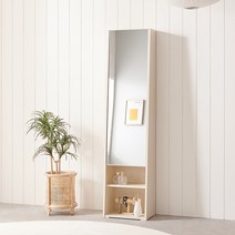 엘리 400 틈새 전신거울 수납 화장대 GNR080C, 아카시아