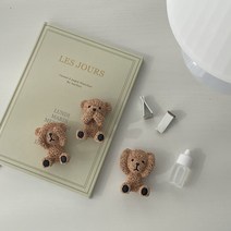 그날의향기 테디베어 곰돌이 차량용 석고방향제 새차선물 디퓨저 방향제, 눈가린 테디베어, 잉글리쉬페어 앤 프리지아