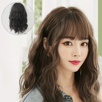 routop 통가발 긴머리 곱슬모 가발 여성용 다색깔 가발망 포함 54CM, 1개, 흑갈색